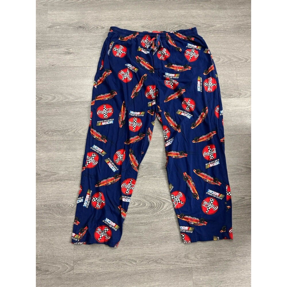 Vintage Coca-Cola NASCAR Racing Family Pajama Pants Men’s XL Blue Cotton